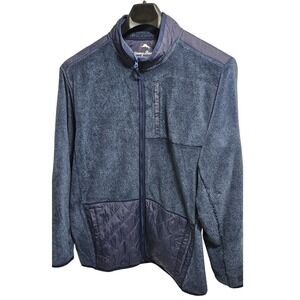 Tommy Bahama Men's Blue Fleece Quilted Jacket Full Zip 2XLB